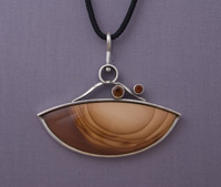 Pendant Sterling with Jasper and Topaz